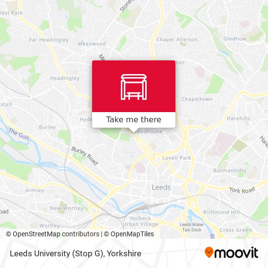 Leeds University (Stop G) map