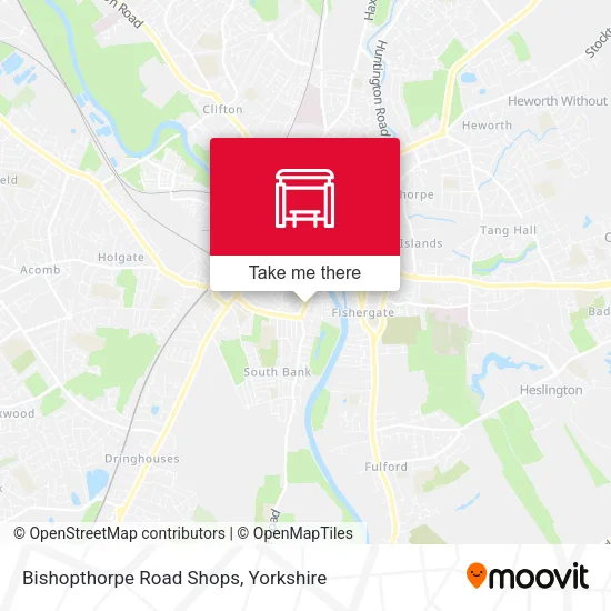 Bishopthorpe Road Shops map