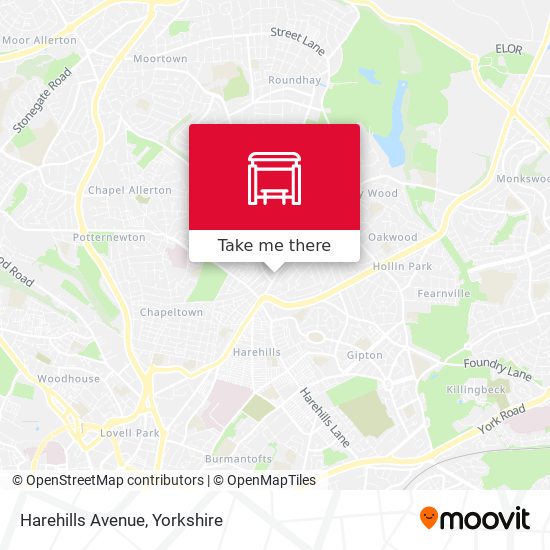 Harehills Avenue map