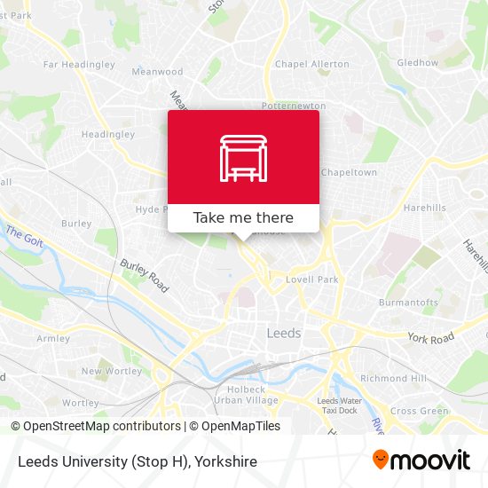 Leeds University (Stop H) map