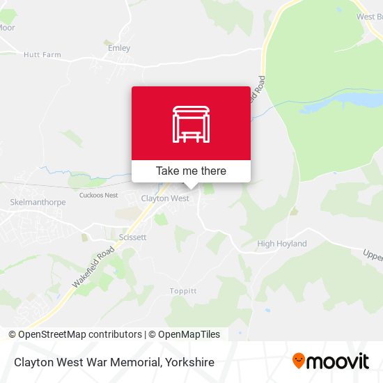 Clayton West War Memorial map