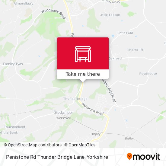 Penistone Rd Thunder Bridge Lane map