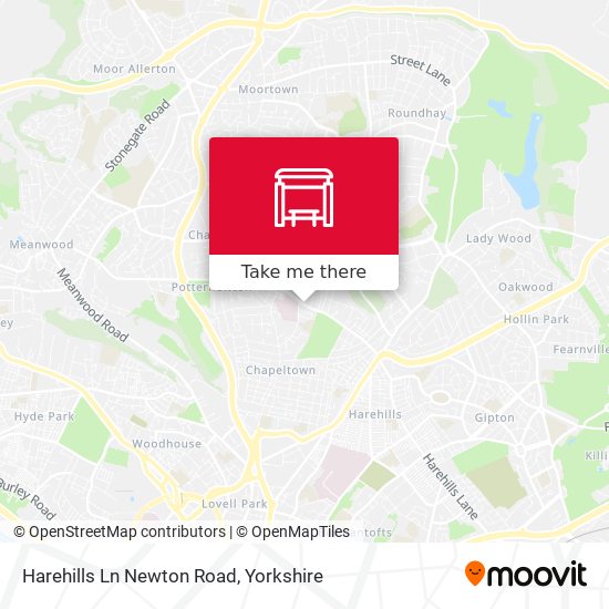 Harehills Ln Newton Road map