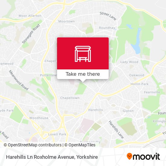 Harehills Ln Roxholme Avenue map