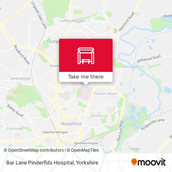Bar Lane Pinderflds Hospital map