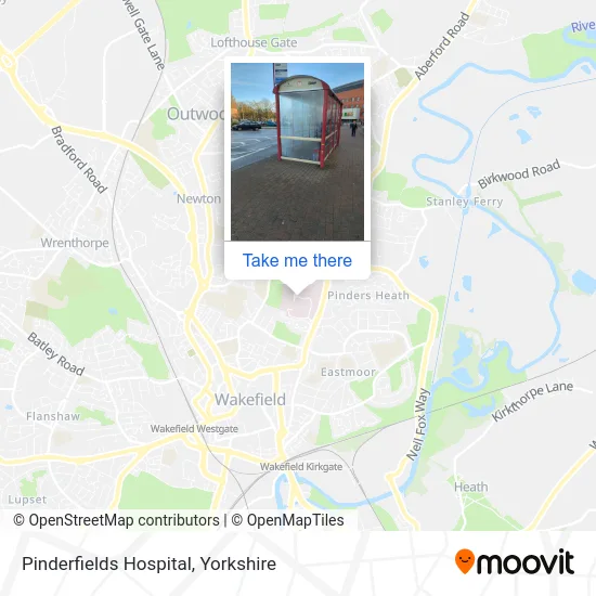 Pinderfields Hospital map