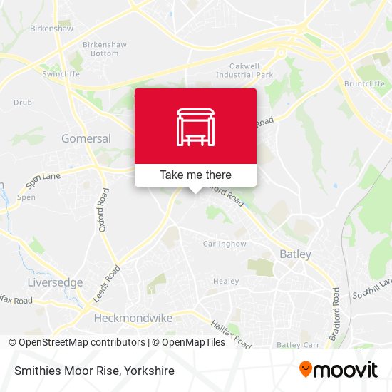 Smithies Moor Rise map