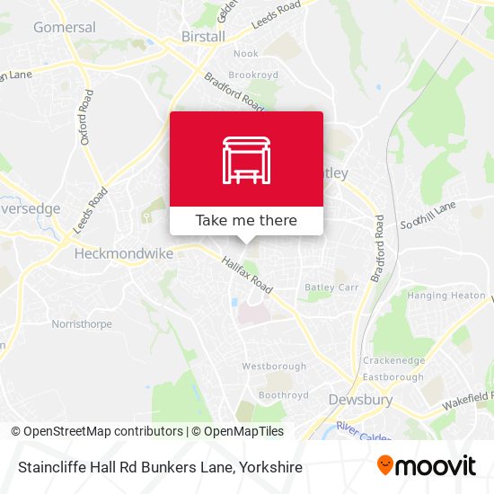 Staincliffe Hall Rd Bunkers Lane map