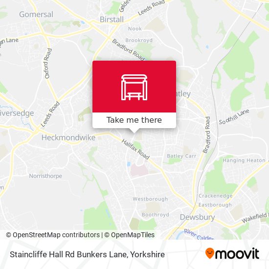 Staincliffe Hall Rd Bunkers Lane map
