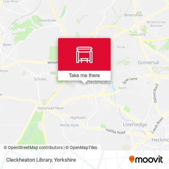 Cleckheaton Library map