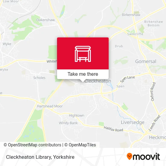 Cleckheaton Library map