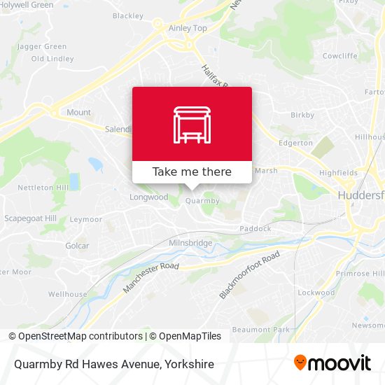 Quarmby Rd Hawes Avenue map