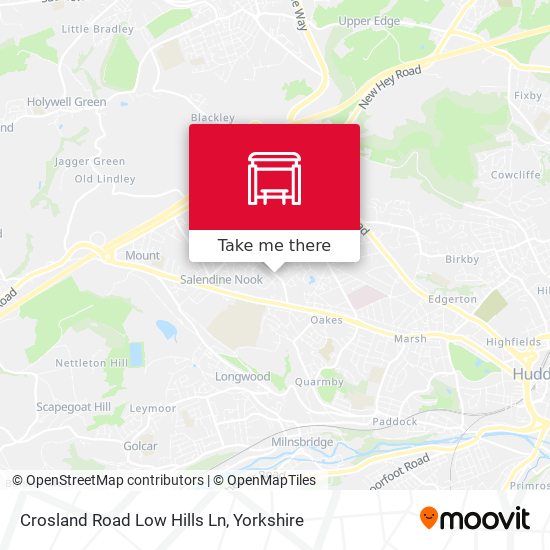 Crosland Road Low Hills Ln map