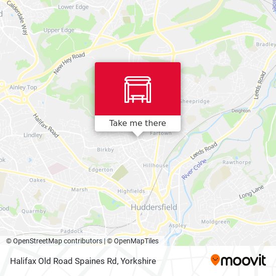 Halifax Old Road Spaines Rd map