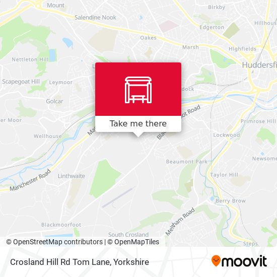 Crosland Hill Rd Tom Lane map