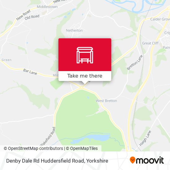 Denby Dale Rd Huddersfield Road map