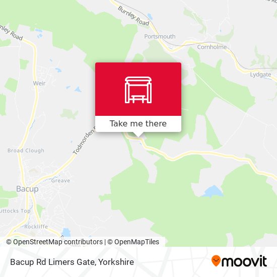 Bacup Rd Limers Gate map