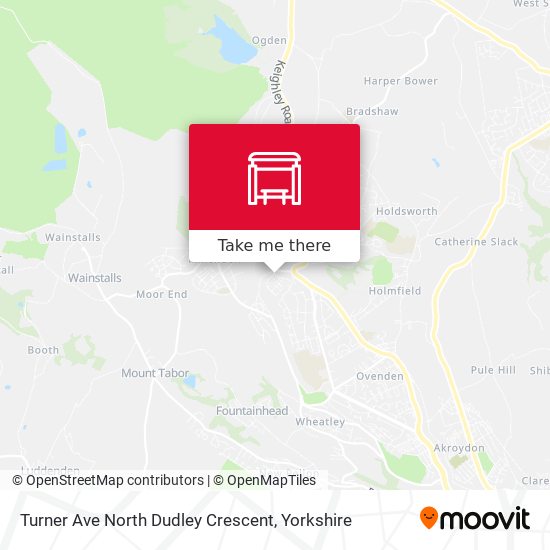 Turner Ave North Dudley Crescent map