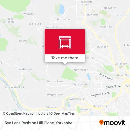 Rye Lane Rushton Hill Close map