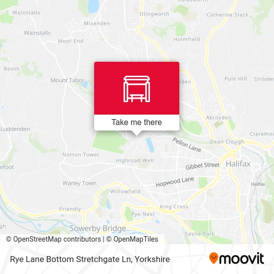 Rye Lane Bottom Stretchgate Ln map
