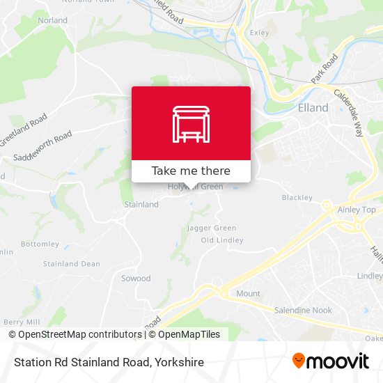 Station Rd Stainland Road map