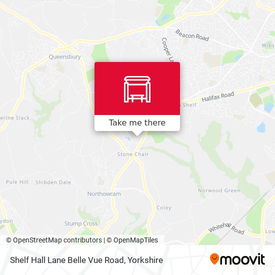 Shelf Hall Lane Belle Vue Road map