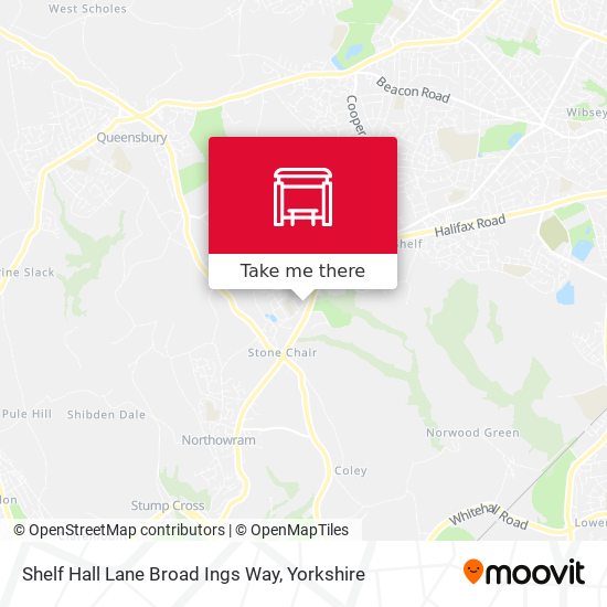 Shelf Hall Lane Broad Ings Way map