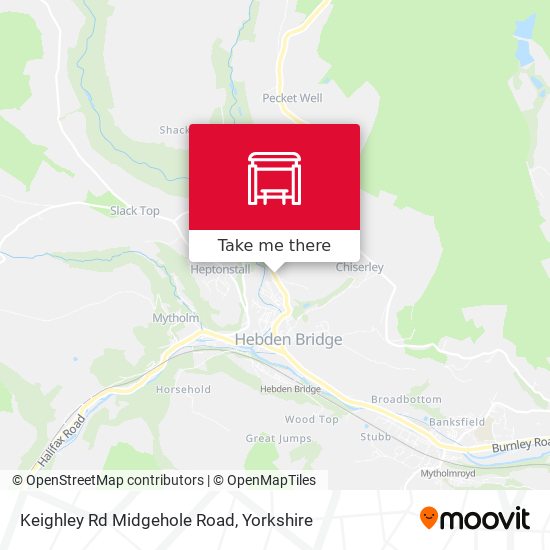 Keighley Rd Midgehole Road map