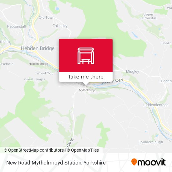 New Road Mytholmroyd Station map