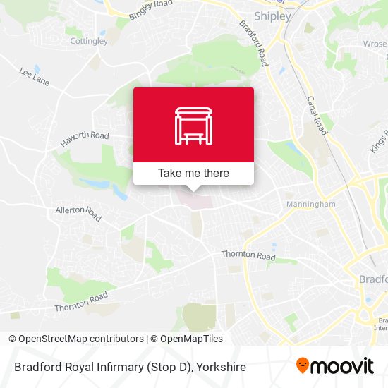 Bradford Royal Infirmary (Stop D) map