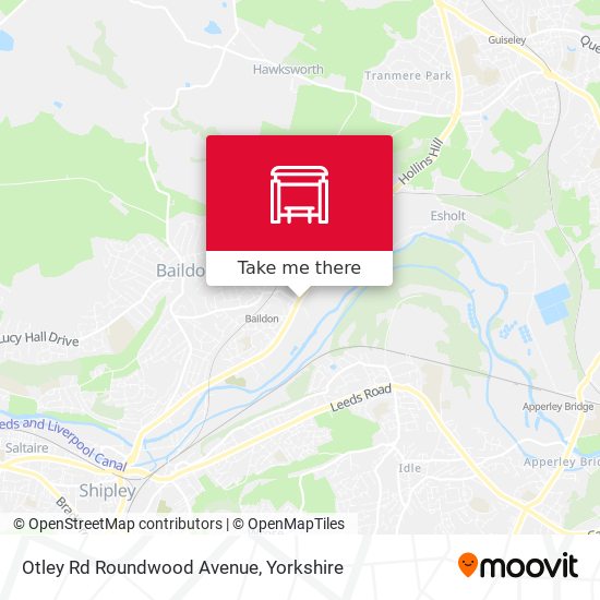 Otley Rd Roundwood Avenue map
