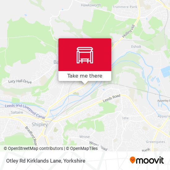 Otley Rd Kirklands Lane map