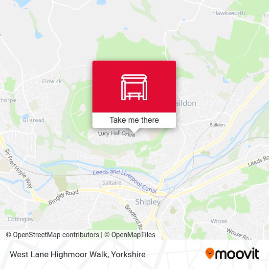 How to get to West Lane Highmoor Walk in Baildon by Bus or Train?