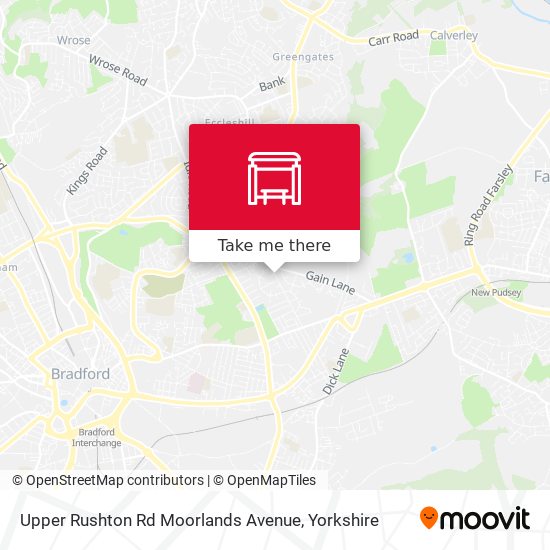 Upper Rushton Rd Moorlands Avenue map