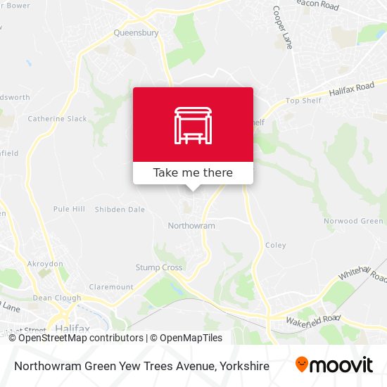 Northowram Green Yew Trees Avenue map