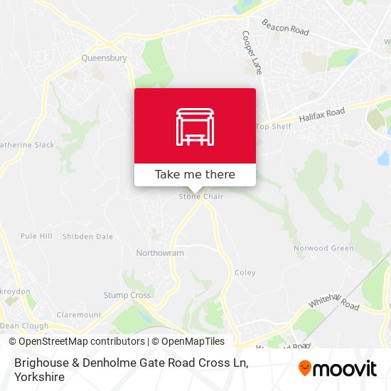 Brighouse & Denholme Gate Road Cross Ln map
