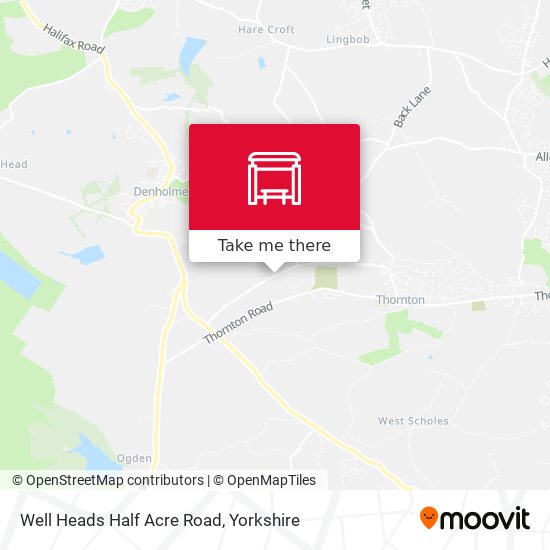 Well Heads Half Acre Road map