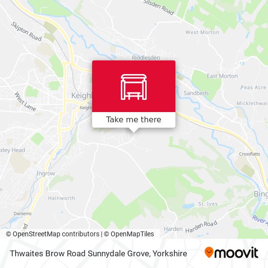 Thwaites Brow Road Sunnydale Grove map