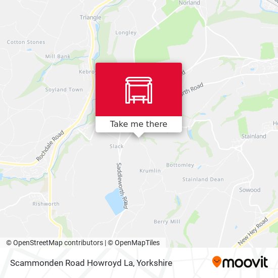 Scammonden Road Howroyd La map