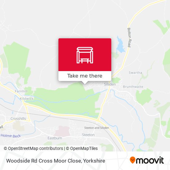Woodside Rd Cross Moor Close map