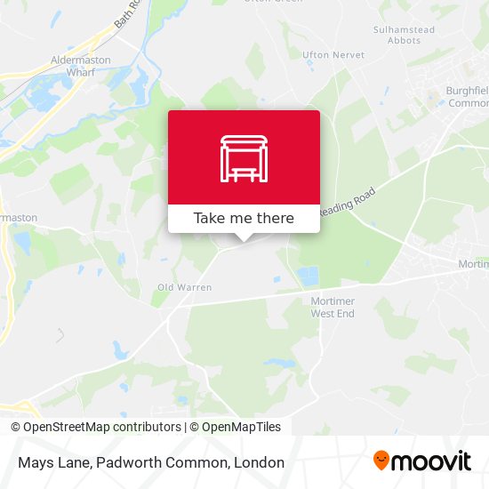 Mays Lane, Padworth Common map