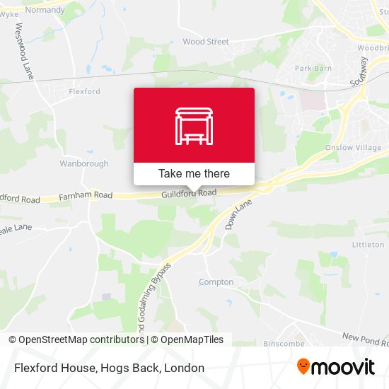 Flexford House, Hogs Back map