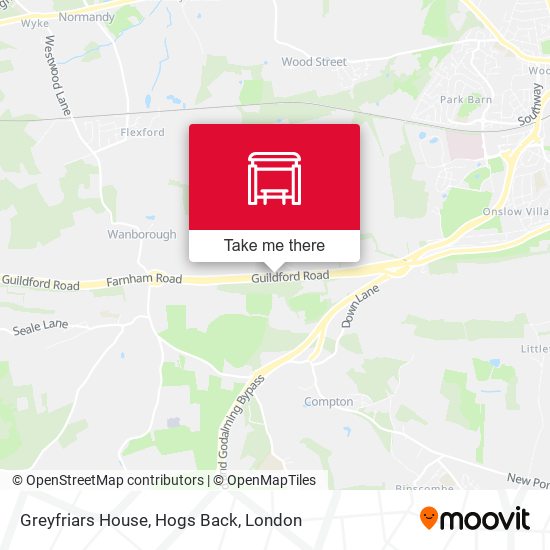 Greyfriars House, Hogs Back map
