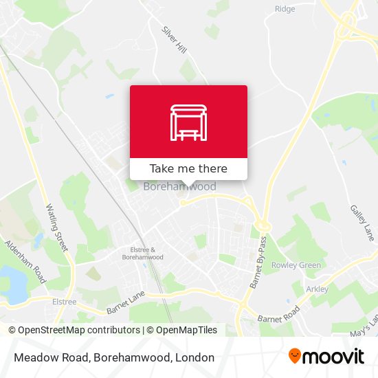 Meadow Road, Borehamwood map