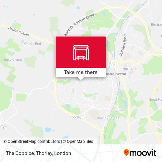 The Coppice, Thorley map