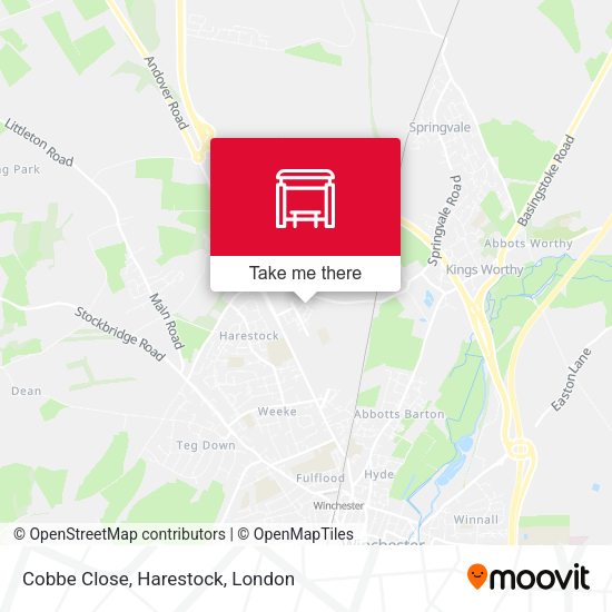 Cobbe Close, Harestock map