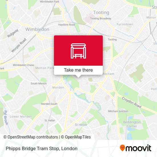 Phipps Bridge Tram Stop map