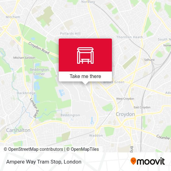 Ampere Way Tram Stop map