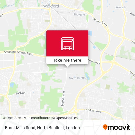 Burnt Mills Road, North Benfleet map