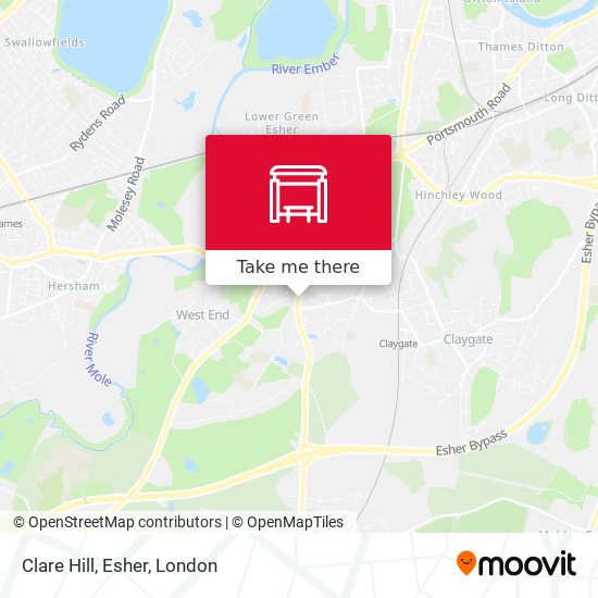 Clare Hill, Esher map